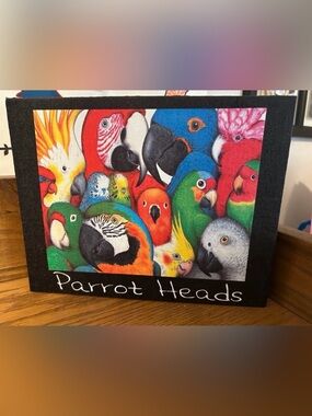 Adorably Colorful Parrot Heads   Print Canvas